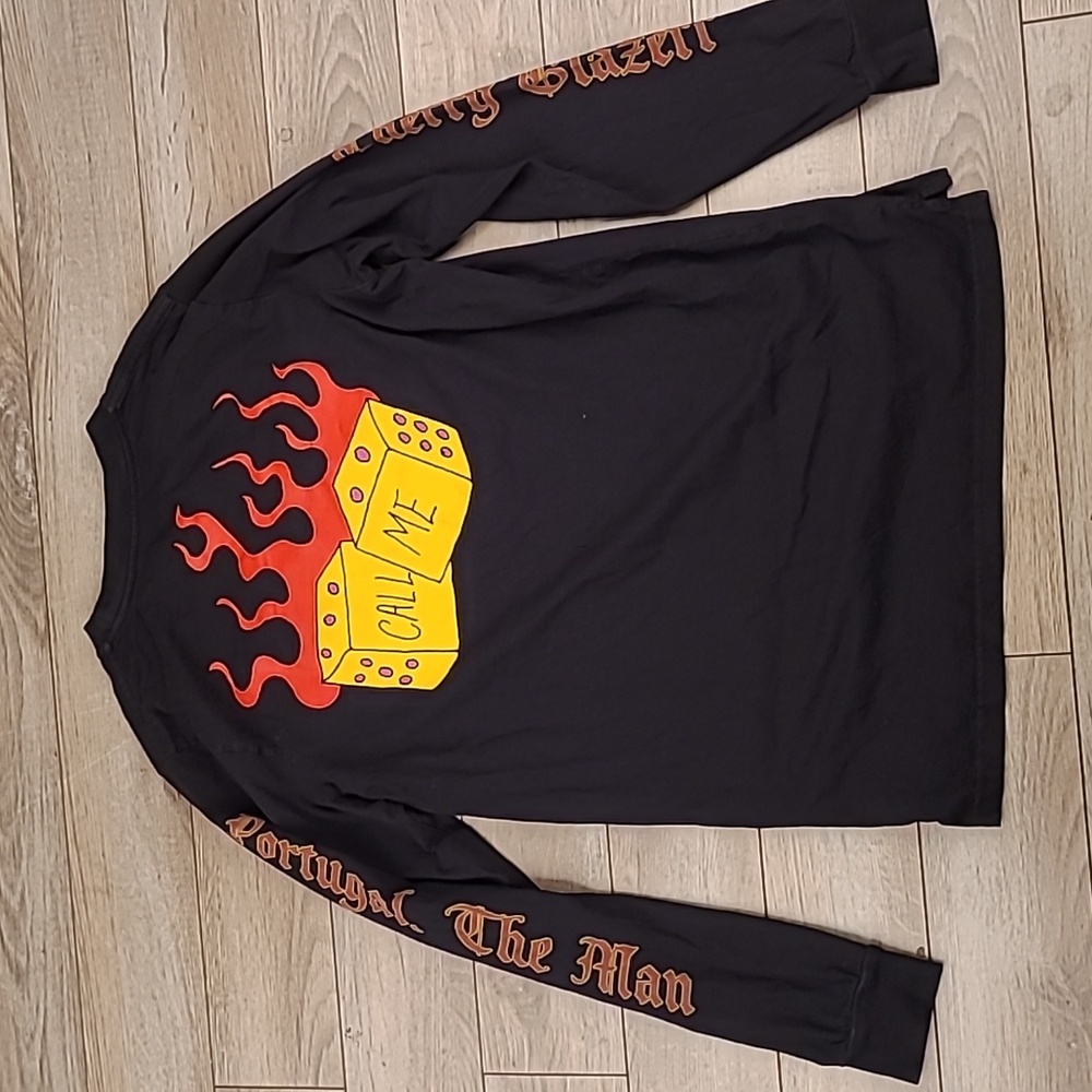 Portugal the Man x Cherry Glazerr Call‎ Me Black Cotton S Mens Long Sleeve Shirt